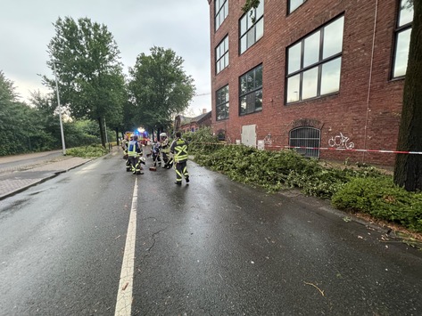 FW Bocholt: Nach heftigem Unwetter: Herabgestürzte Äste und vollgelaufene Keller im Stadtgebiet