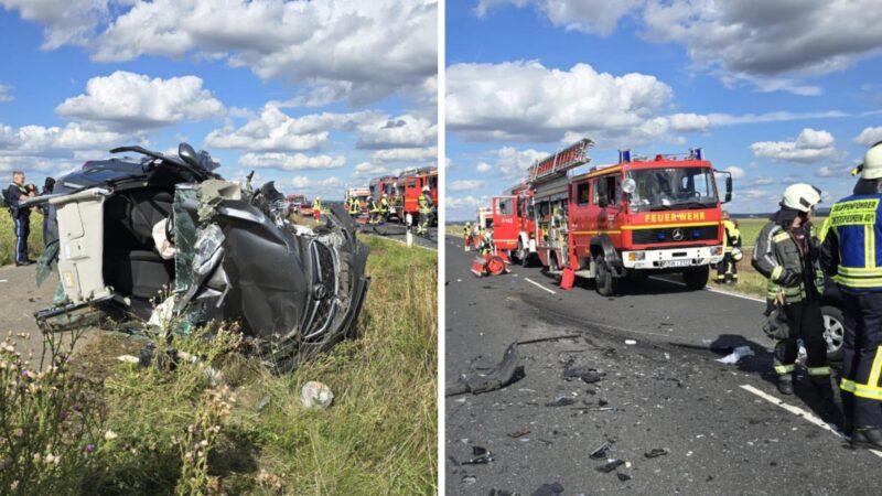 Drei Schwerverletzte: Schlimmer Unfall auf Feldweg in Franken – Retter finden Trümmerfeld vor