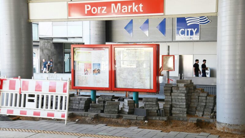 KVB-Haltestelle macht Probleme: Porz Markt muss wegen Absackungen erneut teilweise gesperrt werden
