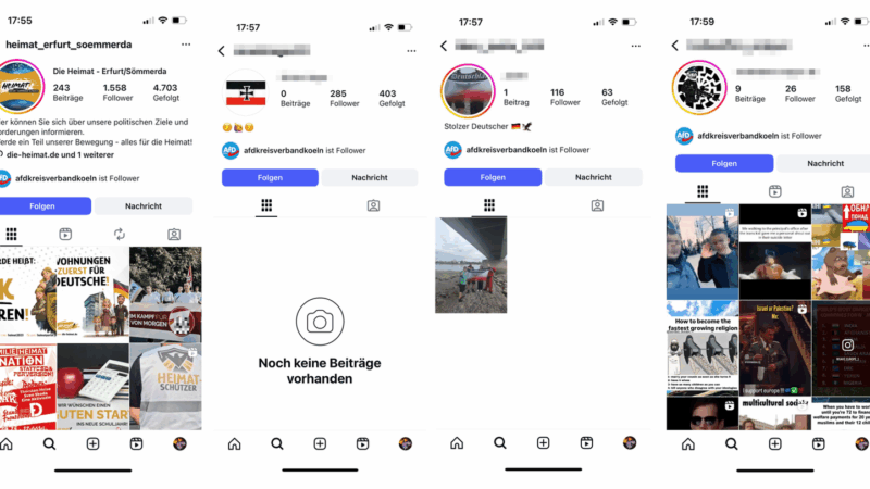 Instagram: Kanal der AfD Köln folgt Accounts von Neonazis