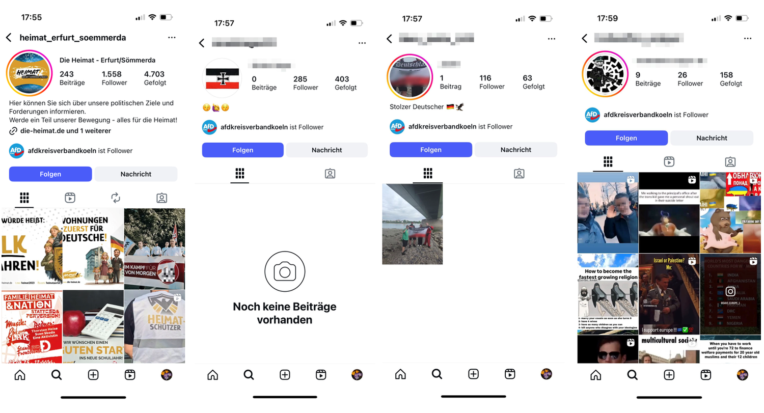 Instagram: Kanal der AfD Köln folgt Accounts von Neonazis