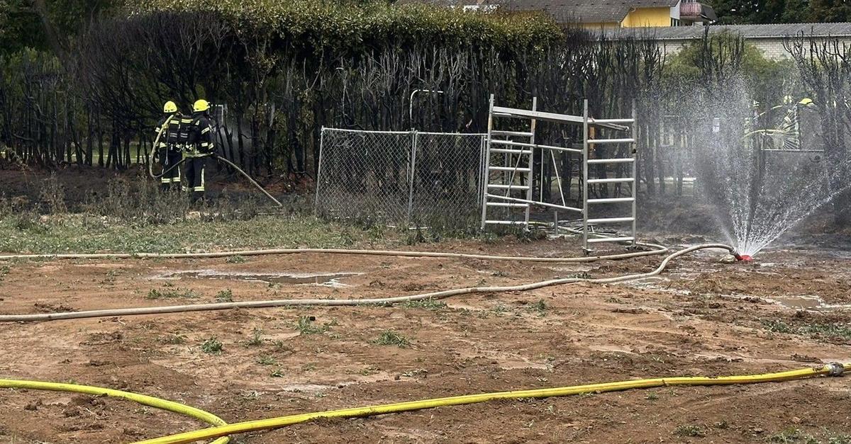 Brand in Stein-Bockenheim droht auf Häuser überzugreifen