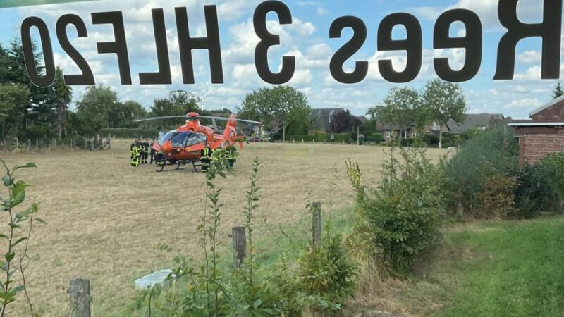 Einsatz auf Halderner Straße: Wehr unterstützt Hubschrauber in Haldern