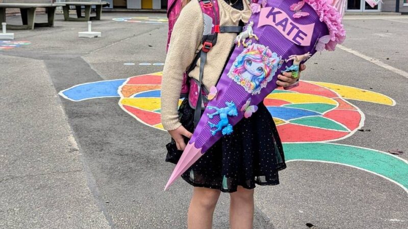 Schulstart für die I-Dötzchen im Kreis Viersen: Kate (6) freut sich riesig auf die Schule
