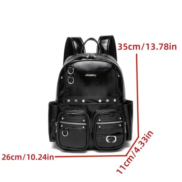 Moderner Damen-Rucksack im Punk-Stil mit Nieten-Details – Bild 7
