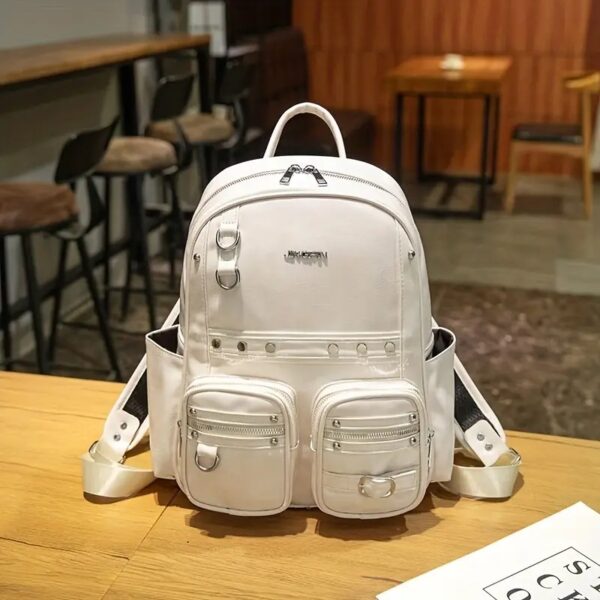Moderner Damen-Rucksack im Punk-Stil mit Nieten-Details – Bild 10