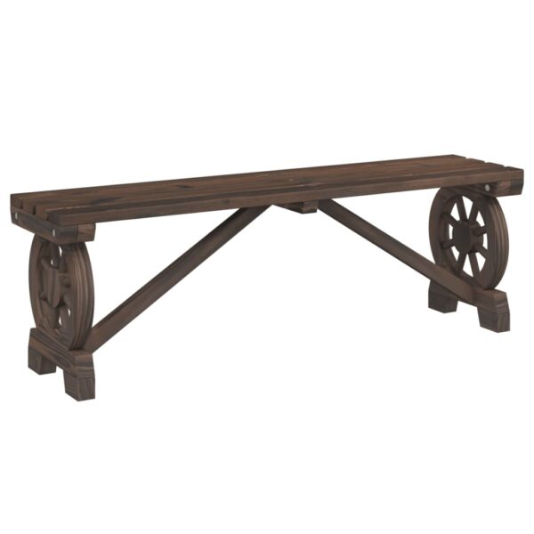 Garten Sitzgruppe Holz-Tisch & 2 Bänke-Wagenrad-Design – Bild 18