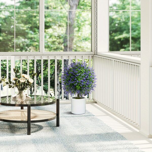 2er-Set künstliche Lavendel-Bäumchen (58 cm) – Topiary-Pflanzen für drinnen & draußen – Bild 5