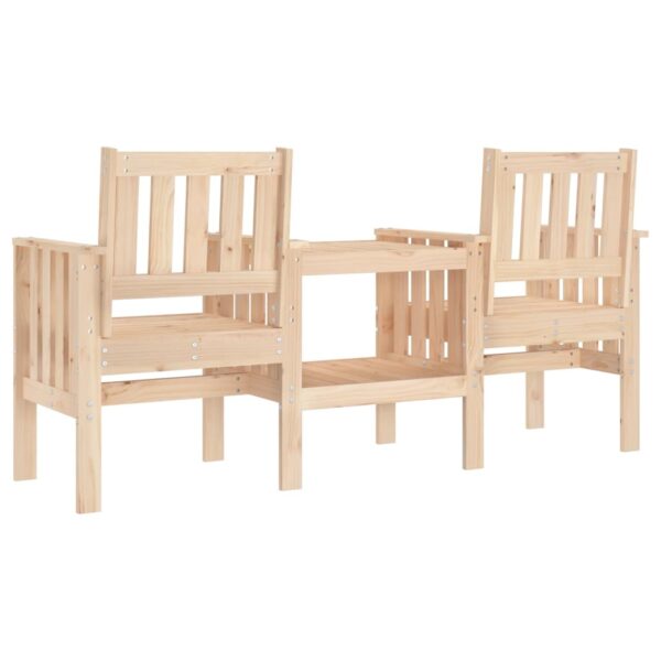 Gartenbank aus Holz-2-Sitzer-mit integriertem Tisch-Kiefer – Bild 13