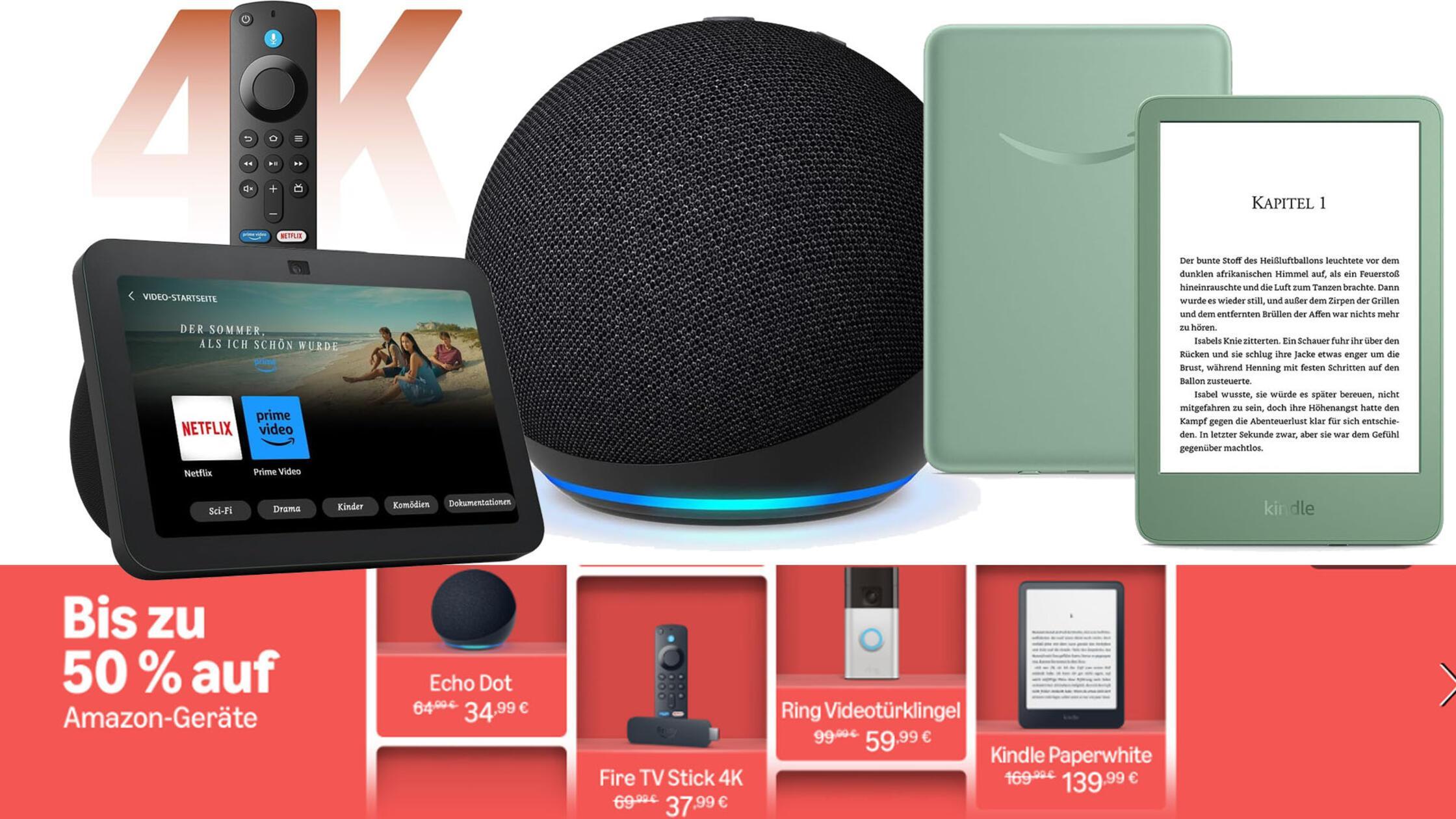 Nur 37,99€ statt 69,99€: Fire TV Stick 4K, Echo Spot, Kindle – Amazon-Alexa-Sale jetzt noch größer