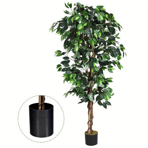 Künstlicher Ficus-Baum (180 cm) – extra dicht mit 1008 Blättern – Bild 6