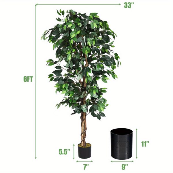 Künstlicher Ficus-Baum (180 cm) – extra dicht mit 1008 Blättern – Bild 5