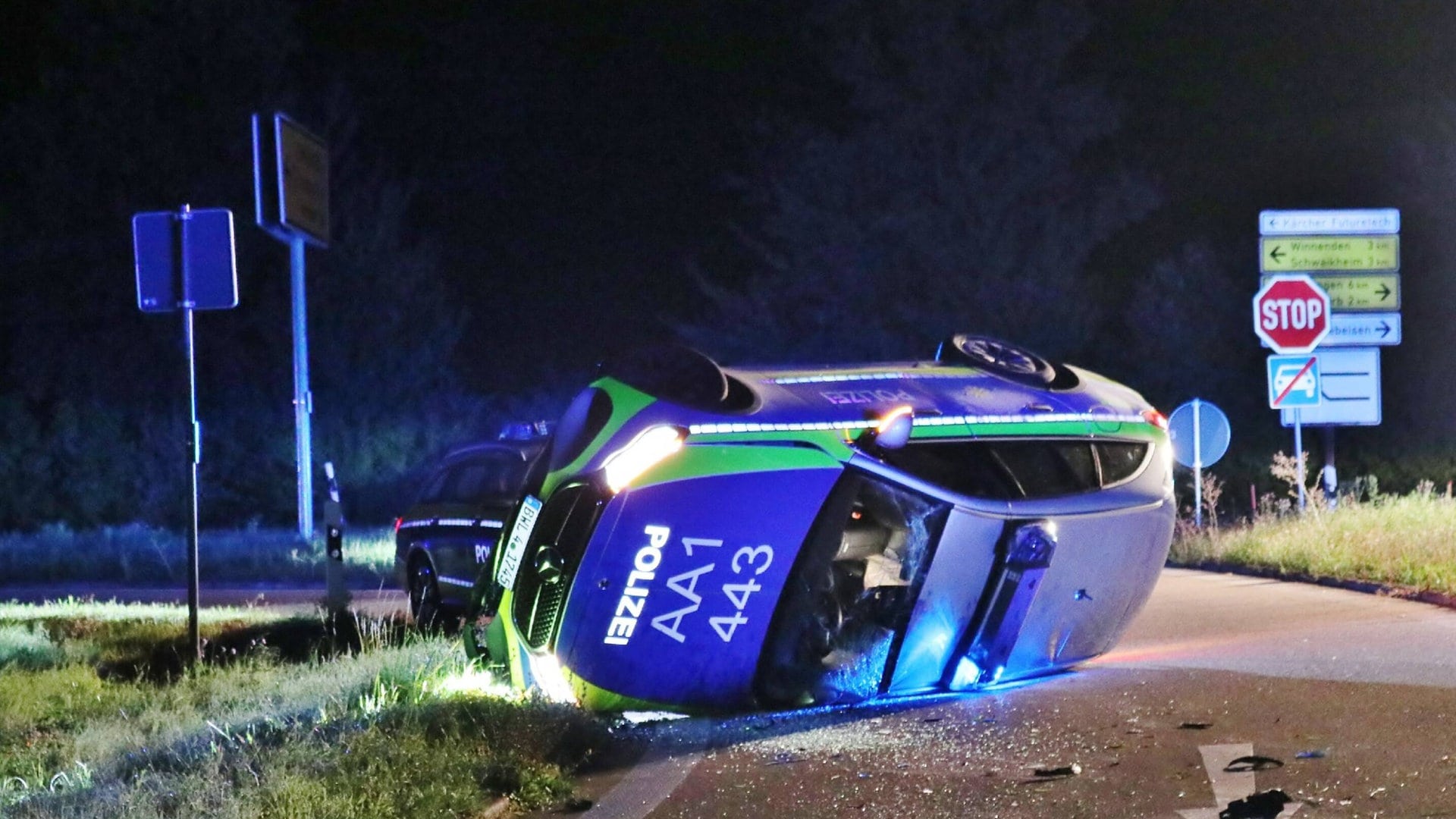 Unfall mit Streifenwagen in Schwaikheim: Polizisten verletzt