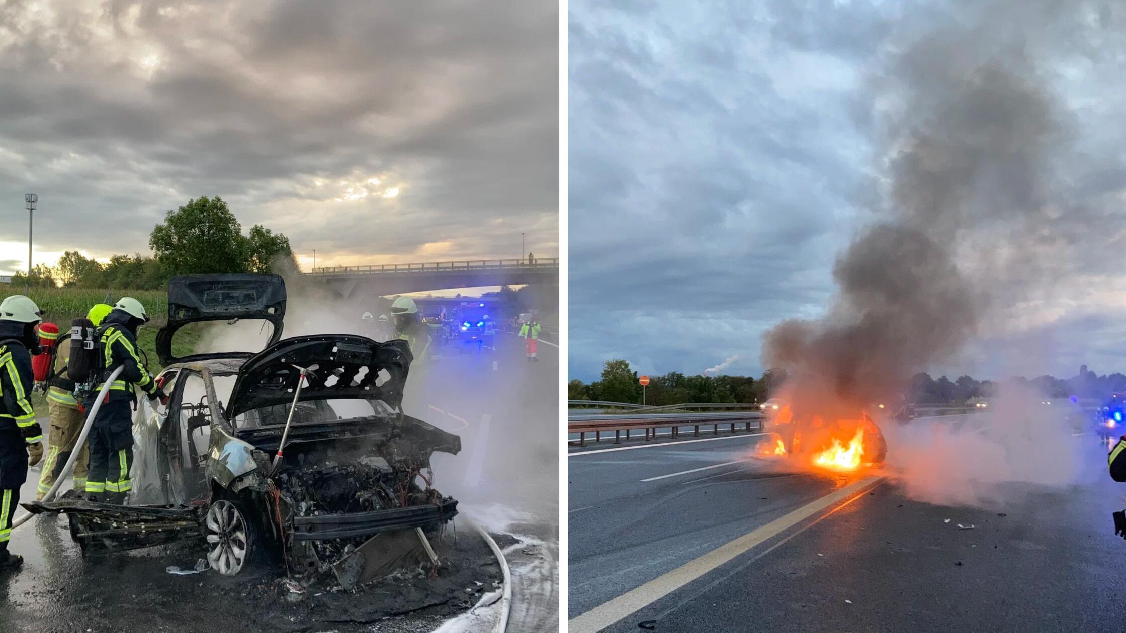 Schwerer Unfall auf A73 in Franken: Pkw gerät in Vollbrand – Autobahn stundenlang gesperrt