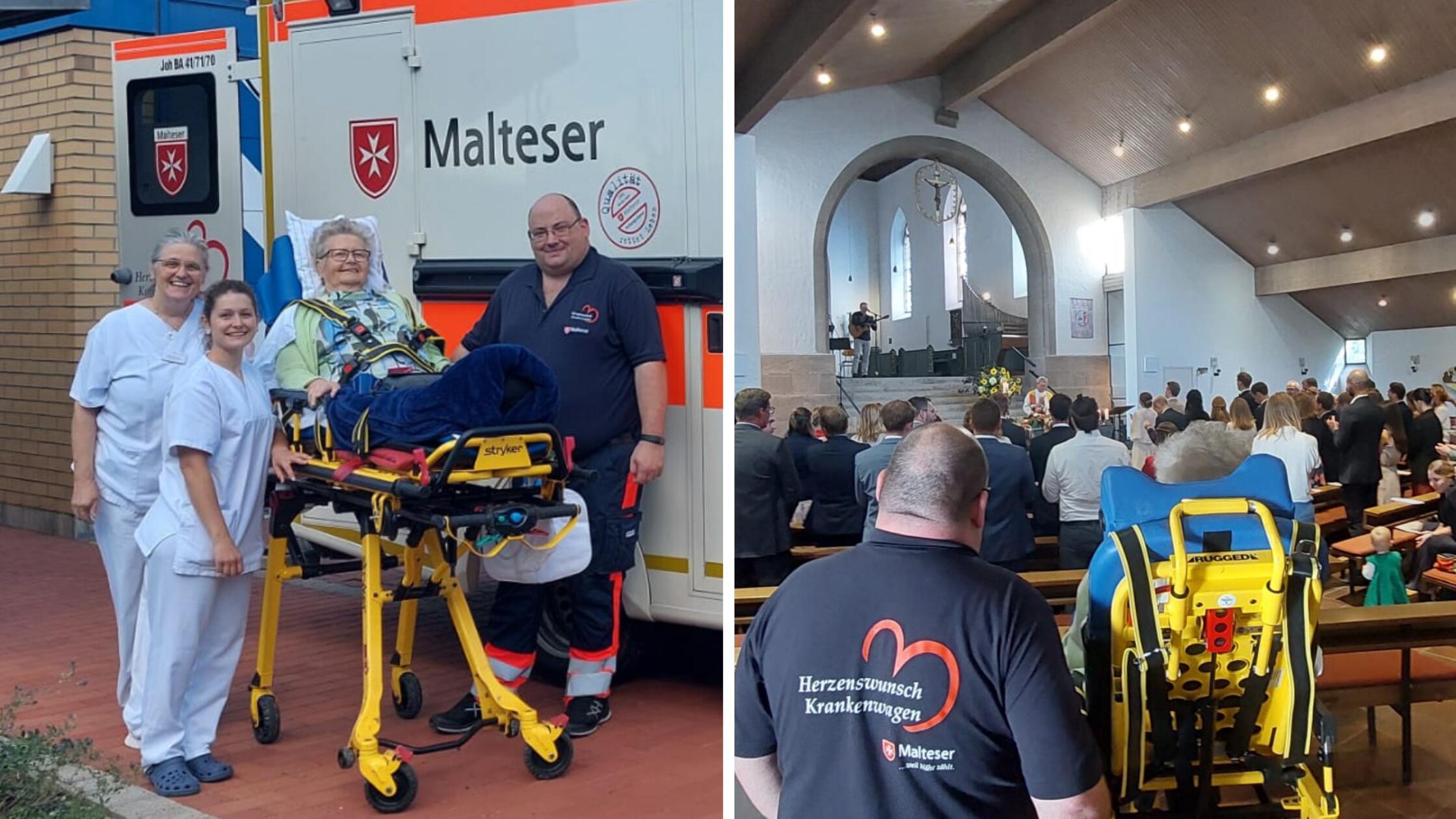 A last wish fulfilled: „Herzenswunsch“ ambulance brings proud grandma to her granddaughter’s wedding