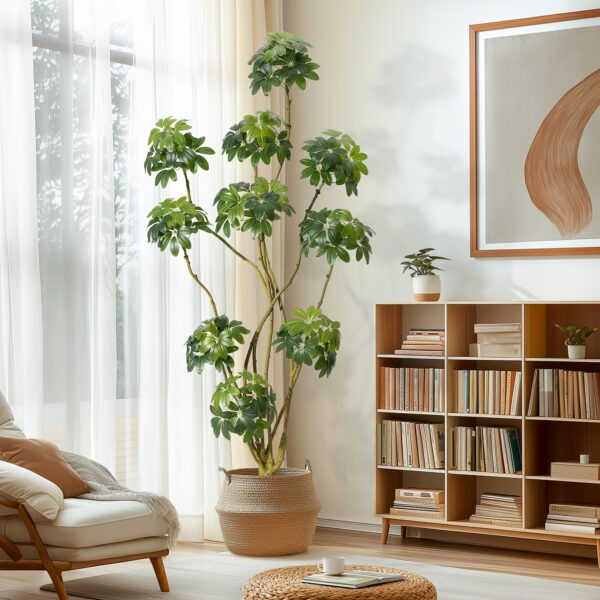 Künstlicher Schefflera-Baum (213 cm) – Schirmbaum im Topf – Bild 5