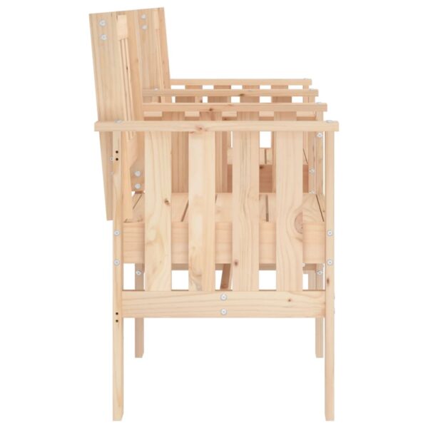 Gartenbank aus Holz-2-Sitzer-mit integriertem Tisch-Kiefer – Bild 4