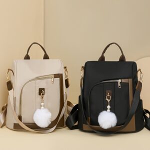 Moderner Damen-Rucksack mit Anti-Diebstahl-Funktion & Bommel-Anhänger