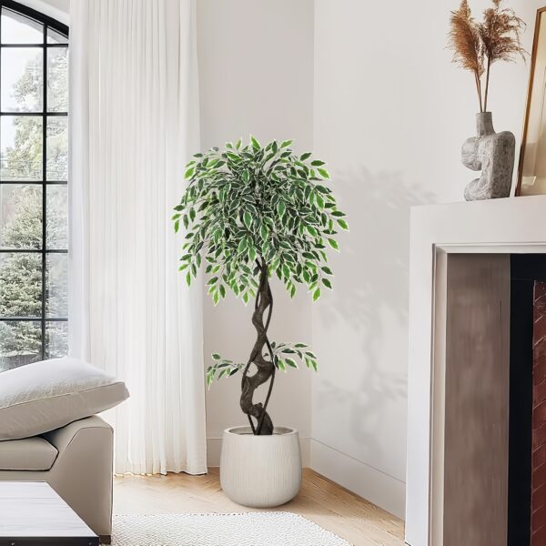 Künstlicher Ficus-Baum – mit stilvollem Topf – Bild 7