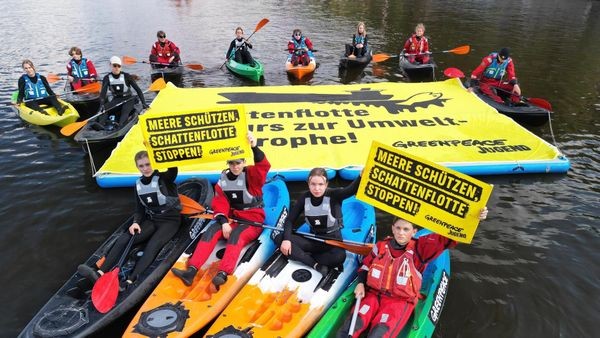 Mit Kajaks gegen die Schattenflotte: Aktivisten paddeln auf Alster
