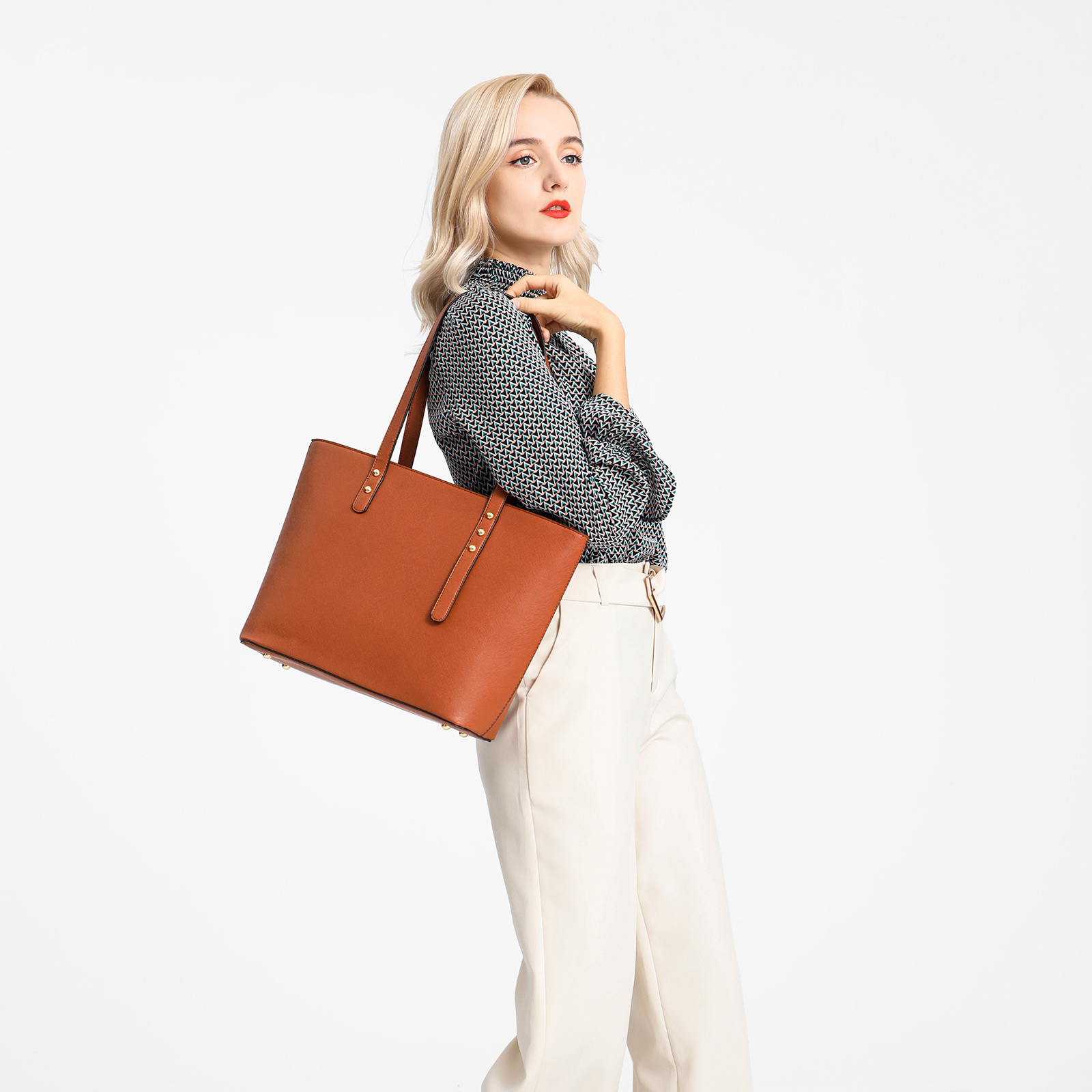 Elegantes 3-teiliges Handtaschen-Set – Shopper - Umhängetasche und Clutch