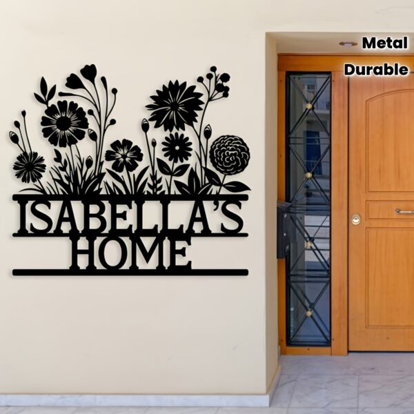 50 cm Personalisiertes Metallschild-Wildblumen-mit Namen – Bild 2