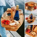 Handgefertigter Wein-Picknicktisch aus Holz – Tragbarer Weintisch für Outdoor