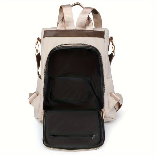 Moderner Damen-Rucksack mit Anti-Diebstahl-Funktion & Bommel-Anhänger – Bild 9