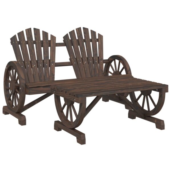 Gartenmöbel-Set-Holz-Adirondack-Stil-mit-Wagenrädern – Bild 10