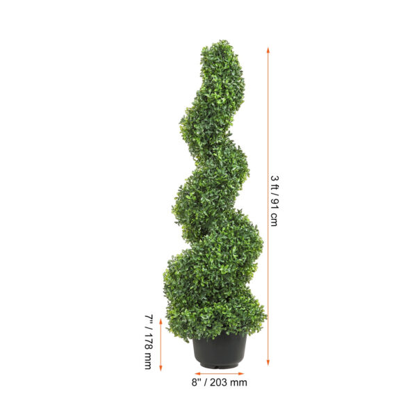 2er-Set künstliche Spiral-Buchsbaum-Bäume (91 cm) – Topiary-Pflanzen für drinnen & draußen – Bild 5