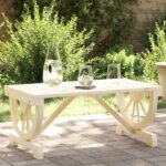 Garten-Couchtisch aus Holz-rustikal-Wagenrad-Design-90cm