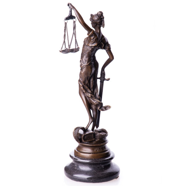 Bronzefigur Justitia-Statue der Gerechtigkeit-24cm – Bild 2
