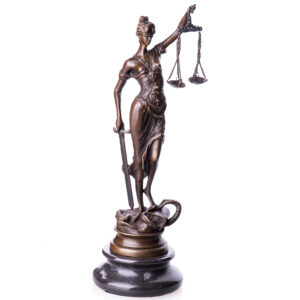 Bronzefigur Justitia-Statue der Gerechtigkeit-24cm