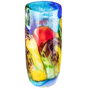 Murano Stil Glasvase "Gemälde" | Abstrakt & Bunt | 37cm