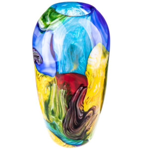 Murano Stil Glasvase - Abstrakte Landschaft - 33cm