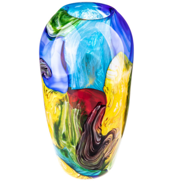 Murano Stil Glasvase - Abstrakte Landschaft - 33cm