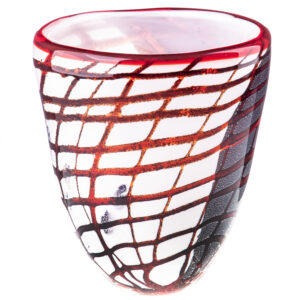 Murano Stil Glasvase - Modernes Netz-Design - 20cm