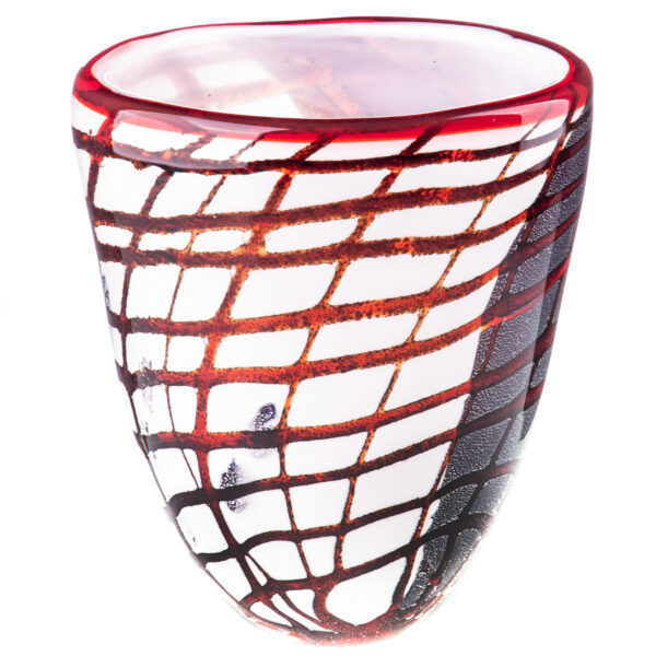 Murano Stil Glasvase - Modernes Netz-Design - 20cm