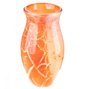 Große Murano Stil Vase-Orange-Krakelée-Effekt-34cm