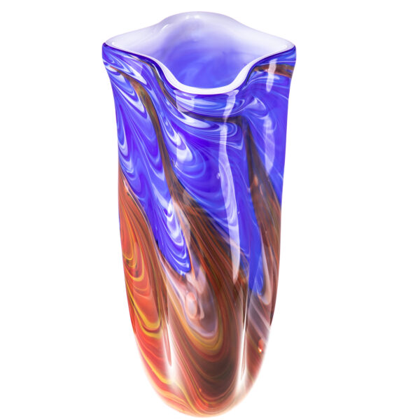 Murano Stil Glasvase-Feuer und Wasser Design-33cm – Bild 2