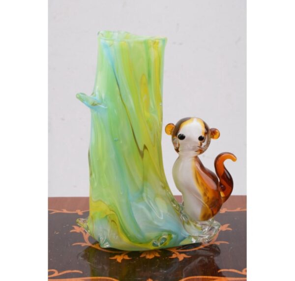 Murano Stil Glasvase mit Affe-Dschungel-Design-27cm – Bild 4