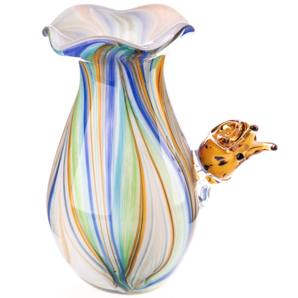 Murano Stil Glasvase mit Schnecke-Gestreift-28cm – Bild 6