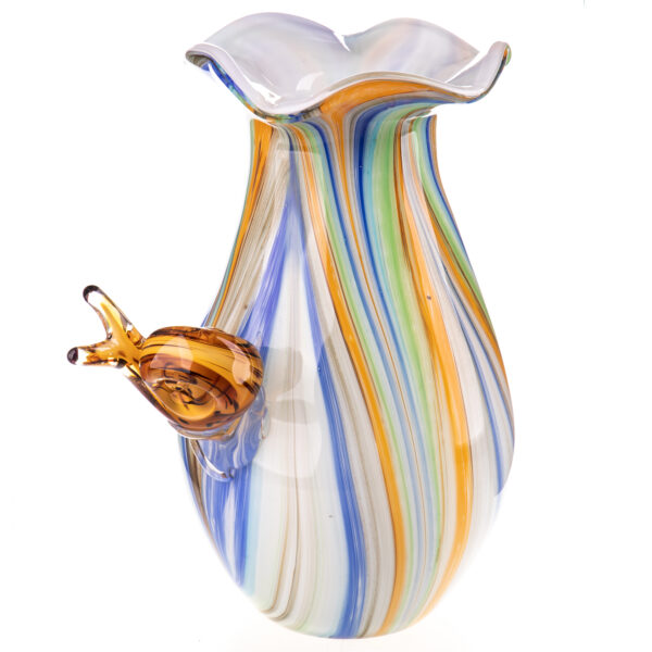 Murano Stil Glasvase mit Schnecke-Gestreift-28cm – Bild 5