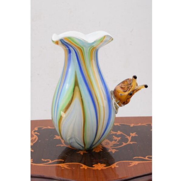Murano Stil Glasvase mit Schnecke-Gestreift-28cm – Bild 4