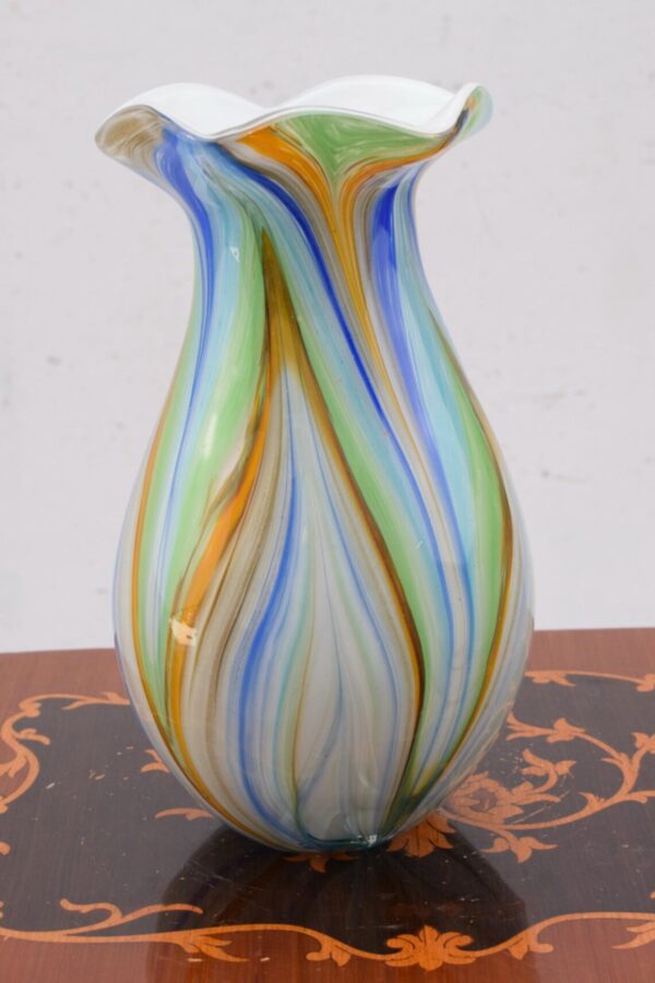 Murano Stil Glasvase mit Schnecke-Gestreift-28cm – Bild 3