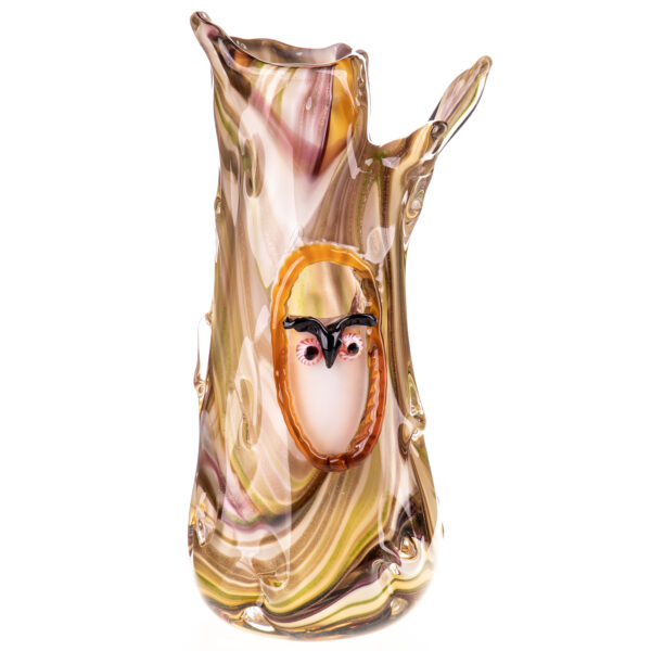 Murano Stil Glasvase Eule-Baumstamm-Design-30cm