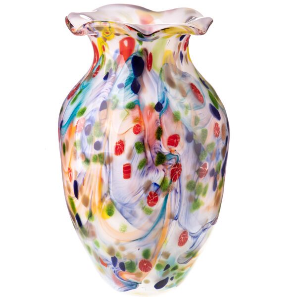 Große Murano Stil Vase-Buntes Konfetti-Design-34cm
