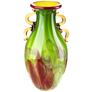 Große Amphoren-Vase Murano Stil-mit Henkeln-Grün-40cm