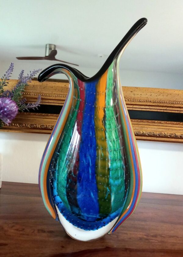 Murano Stil Glasvase "Calla" | Gestreift & Bunt | 30cm – Bild 4