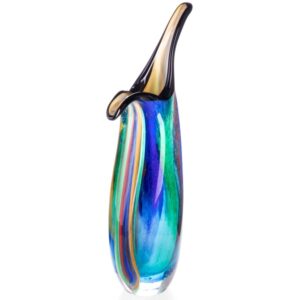 Murano Stil Glasvase "Calla" | Gestreift & Bunt | 30cm